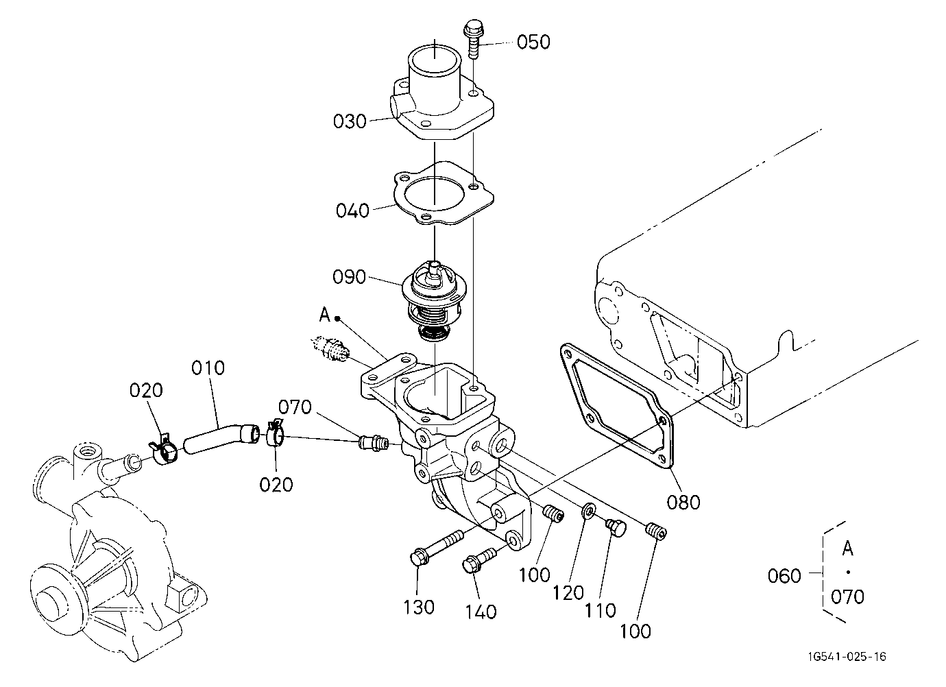 Water Flange And Thermostat [Cab Type] [New Type]