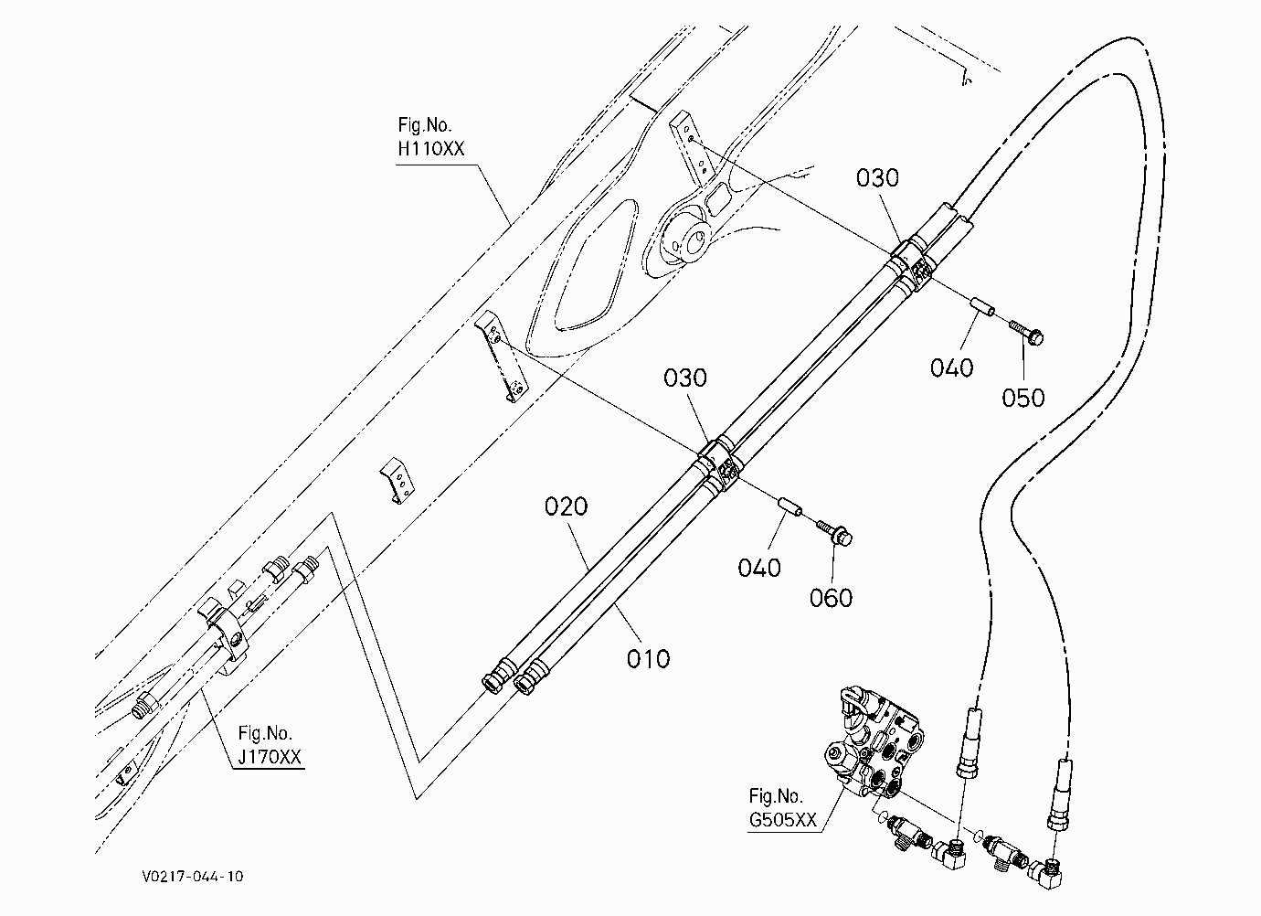 OIL PIPING (BUCKET 2) [MANUAL HITCH]