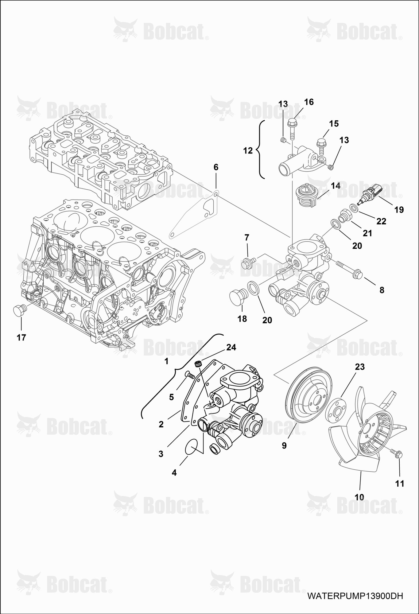 ENGINE, Water Cooling System  AVW220001 & Above