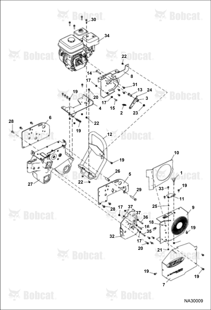 Engine and Guard Assembly B6F112000 & Above