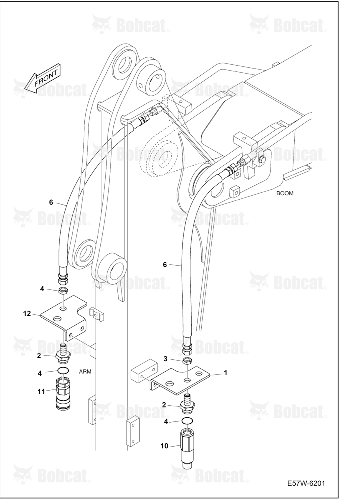 Hydraulic Circuitry (Arm 1,6 m) (Rotating) B3WU11239 & Above