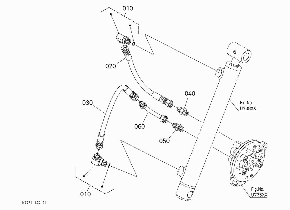 HYD. BED LIFT KIT (LIFT CYLINDER OIL LINE) (W/G No