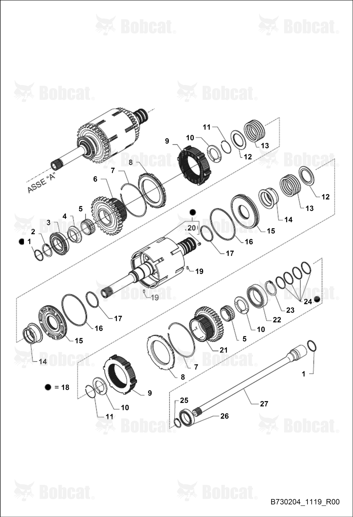 4WS 2WS Transmission Input and PTO Shaft