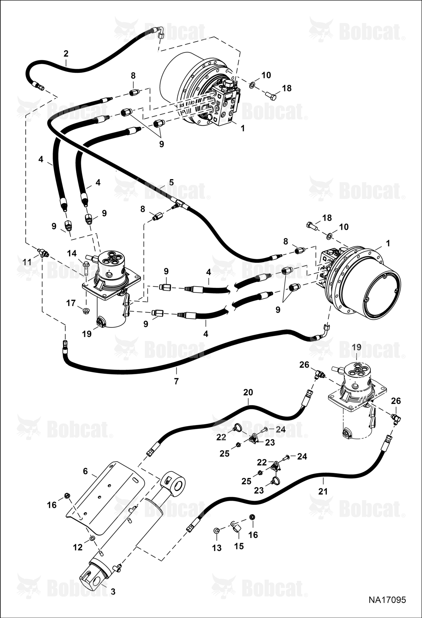 Hydraulic Circuitry (Lower)(W/O Angle Blade)  AG3416001 & Above