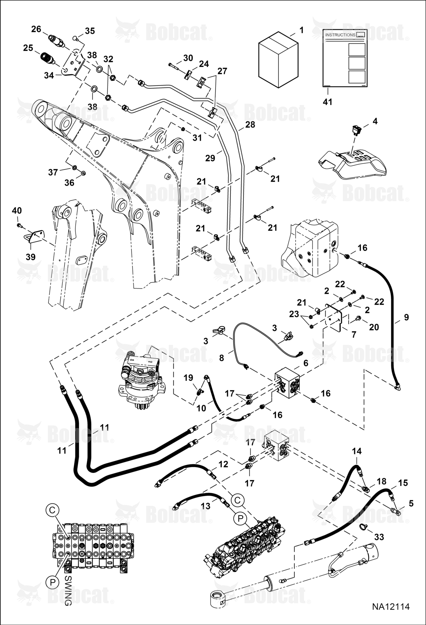 Hydraulic Auxiliary Kit (Second)  AB8B12325 & Above