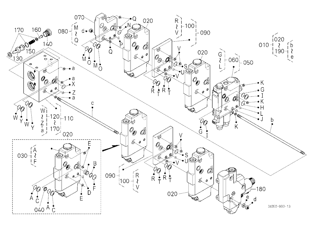 Auxiliary Control Valve (4 Valves) [Component Part