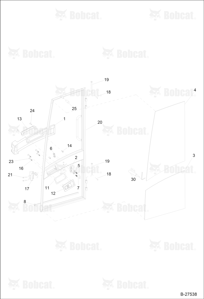 OPERATOR'S CAB (Door) CAB S/N 202.031.069 & Below