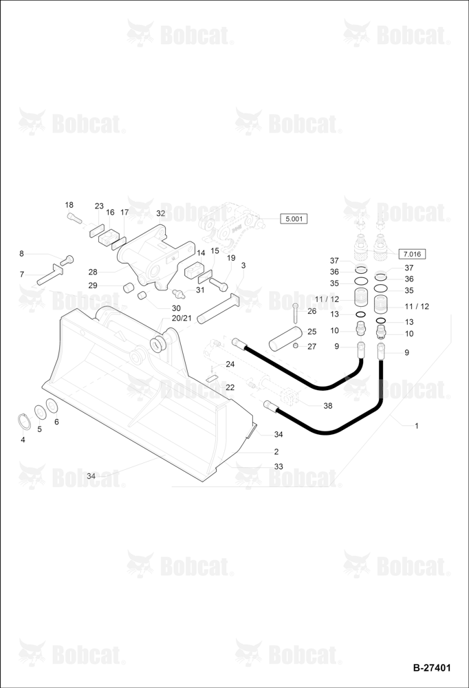 Swivelling Bucket - 1250MM