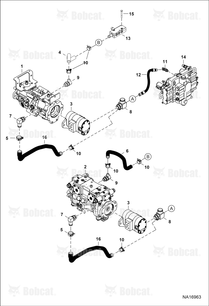 Hydrostatic Circuitry (Hydrostatic Pump) (Case Drain Manifold)