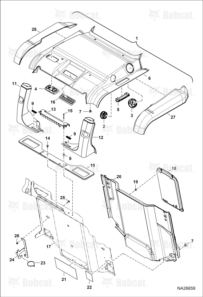Operator CAB (Cab Interior) (HVAC) (Headliner) (Machine IQ)  ANMN17279 & Above