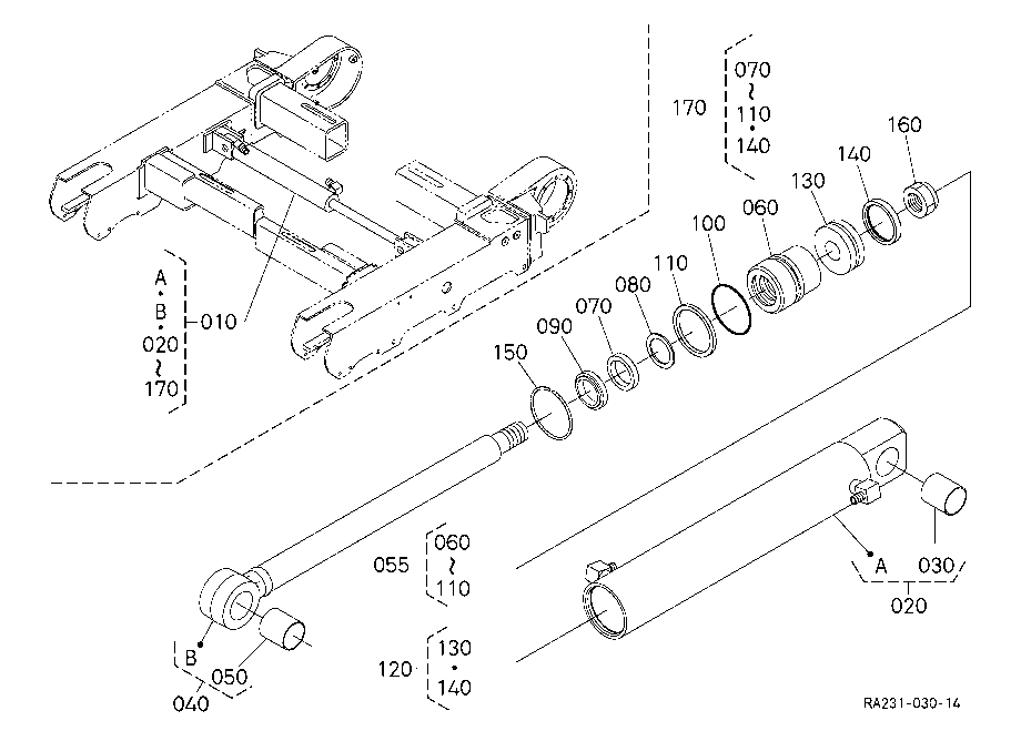 Track Cylinder And Component Parts