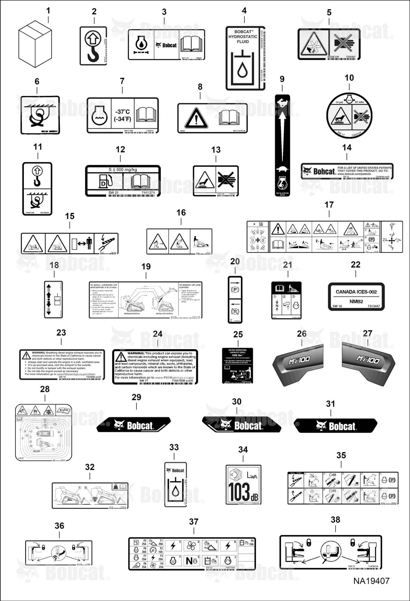 Decals  B52P11001 - B52P58999