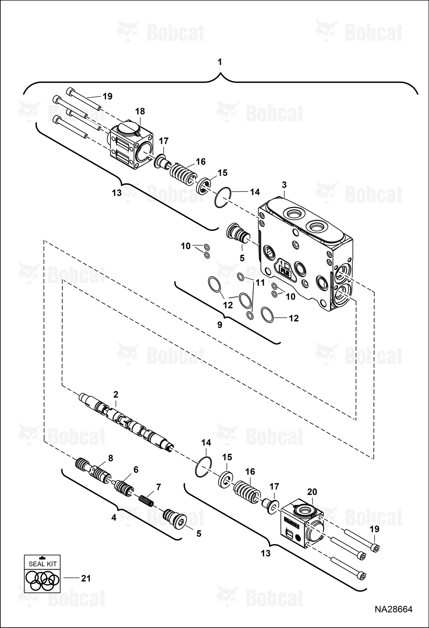 Hydraulic Control Valve (RH Travel Section)