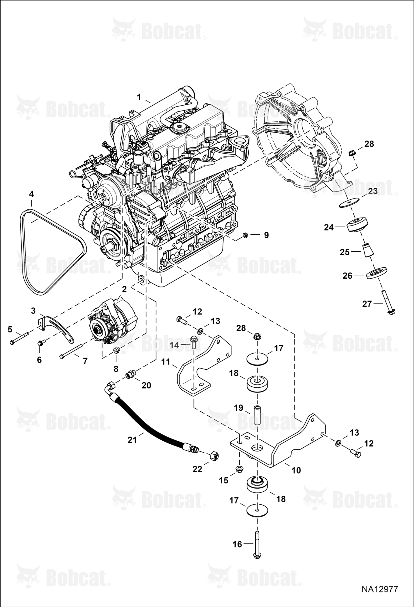 Engine & Attaching Parts (Engine Mounts) (Black) (Engine Serial # V2403-7****** or V2403-8******)