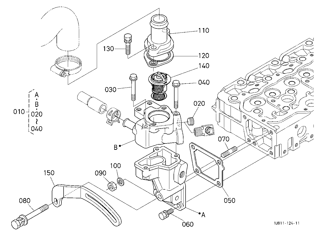 Water Flange And Thermostat