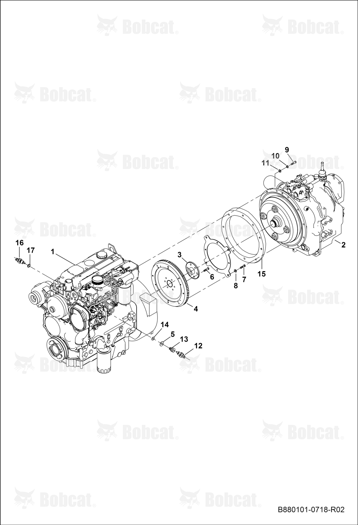 Engine and Transmission Connections (4WD)  B44Z11023 & Above