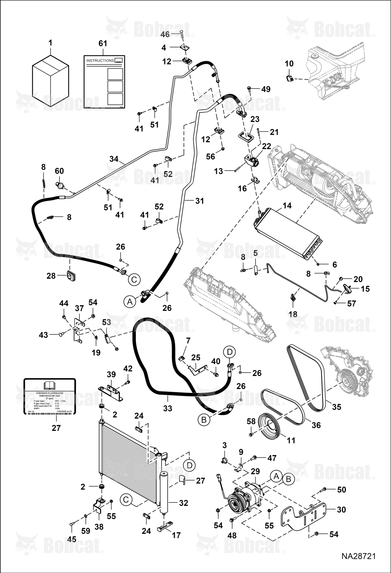 Heater & A/C (A/C Kit)  B5FB21605 & Above