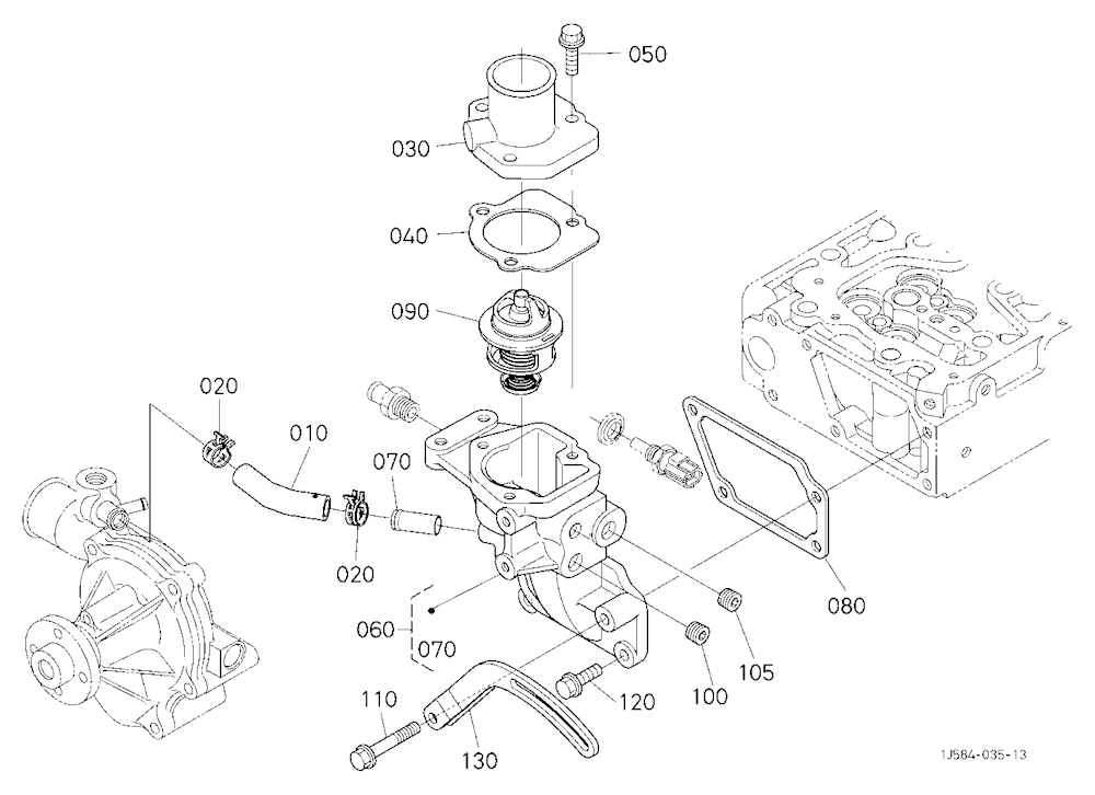 Water Flange And Thermostat