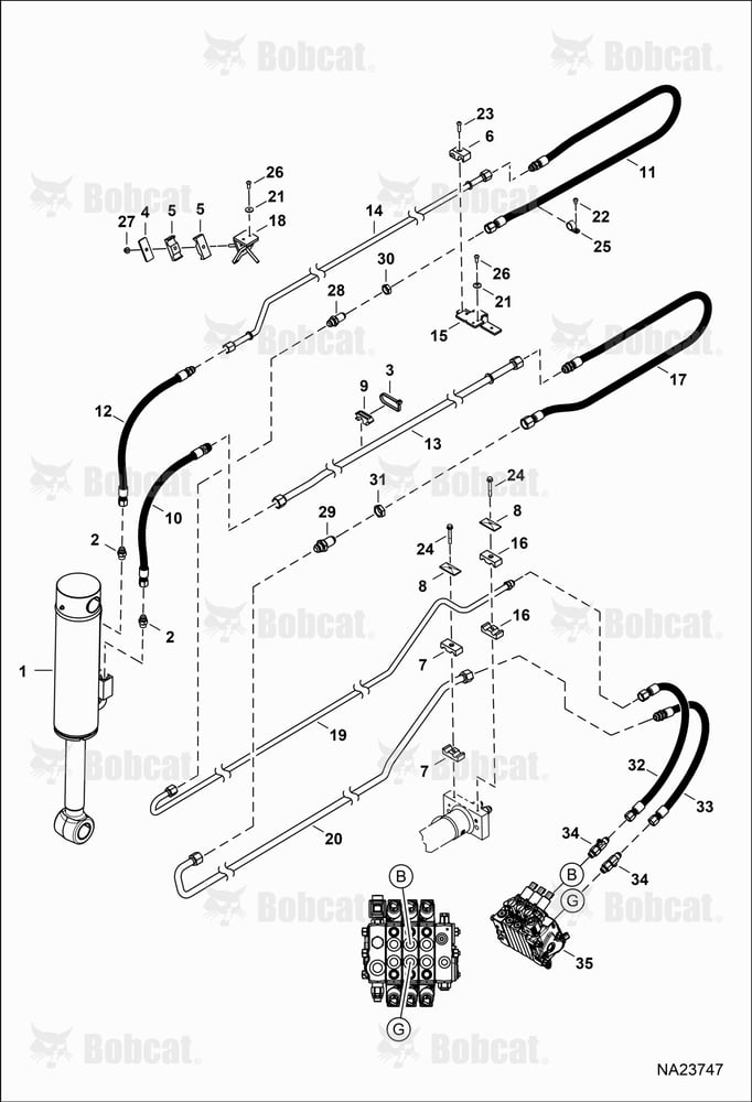 Hydraulic Circuitry (Tilt) (W/O Boom Auxiliary)