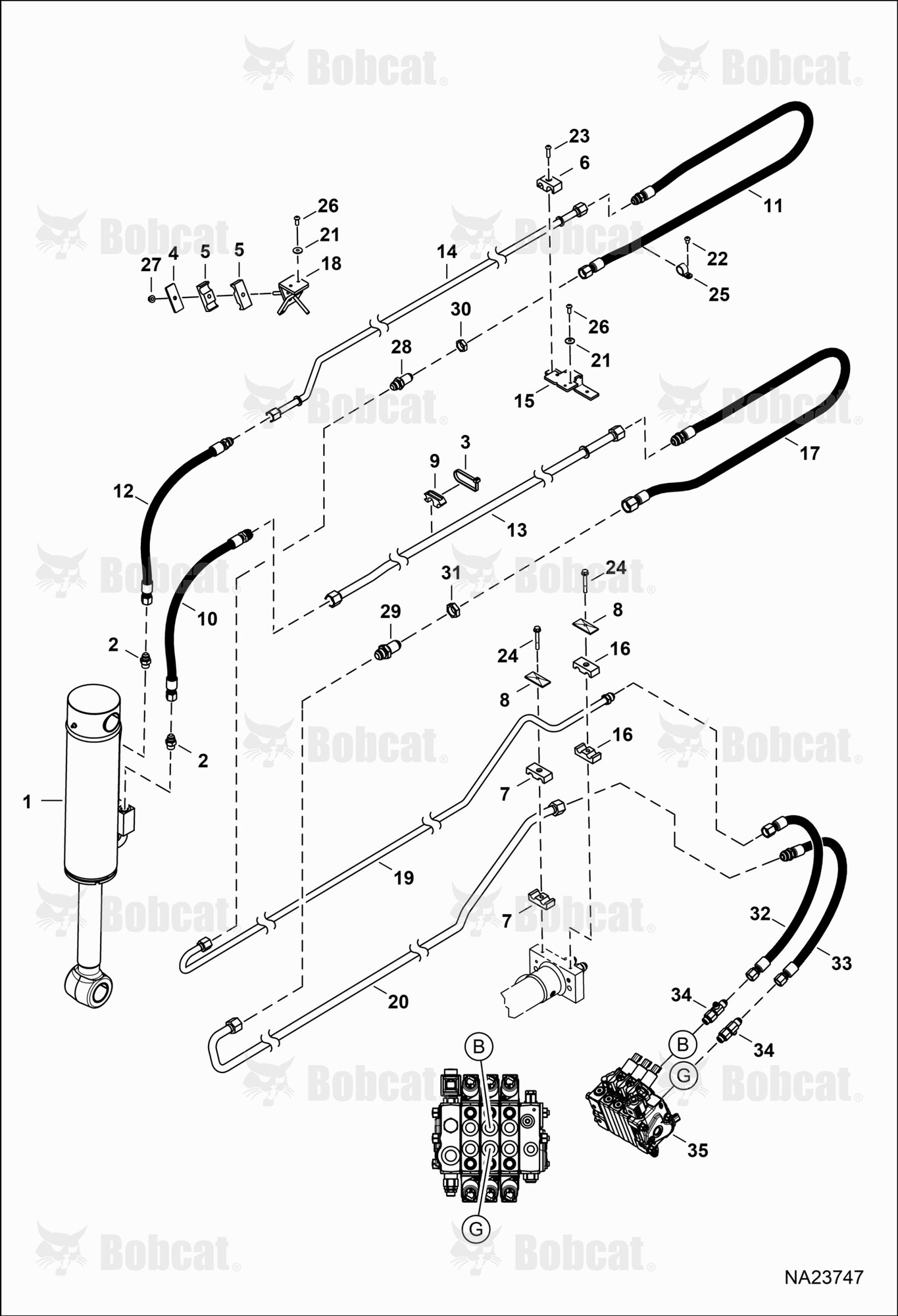 Hydraulic Circuitry (Tilt) (W/O Boom Auxiliary)