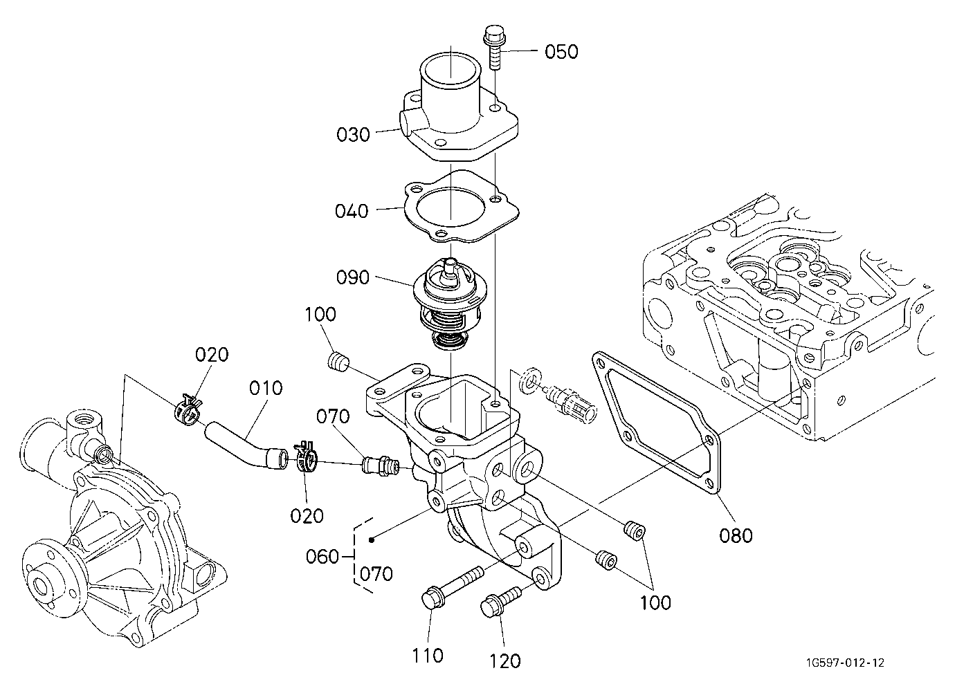 Water Flange And Thermostat [Old]