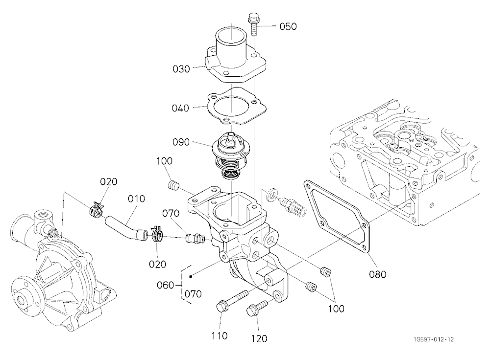 Water Flange And Thermostat [Old]
