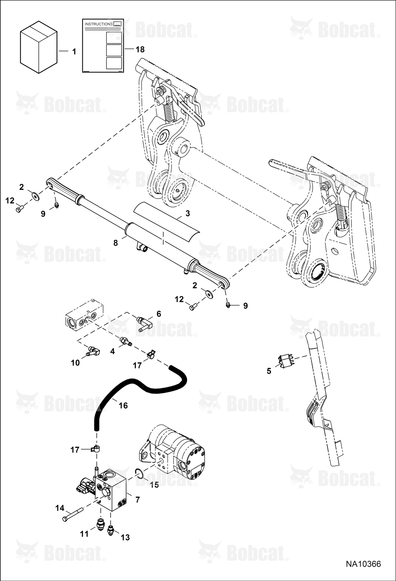 Power BOB-TACH (Kit) (Bottom & Side Mounted CYL Ports) (54 mm (2.125") OD Cyl) (44,45 mm (1.75") DIA CYL Bore)