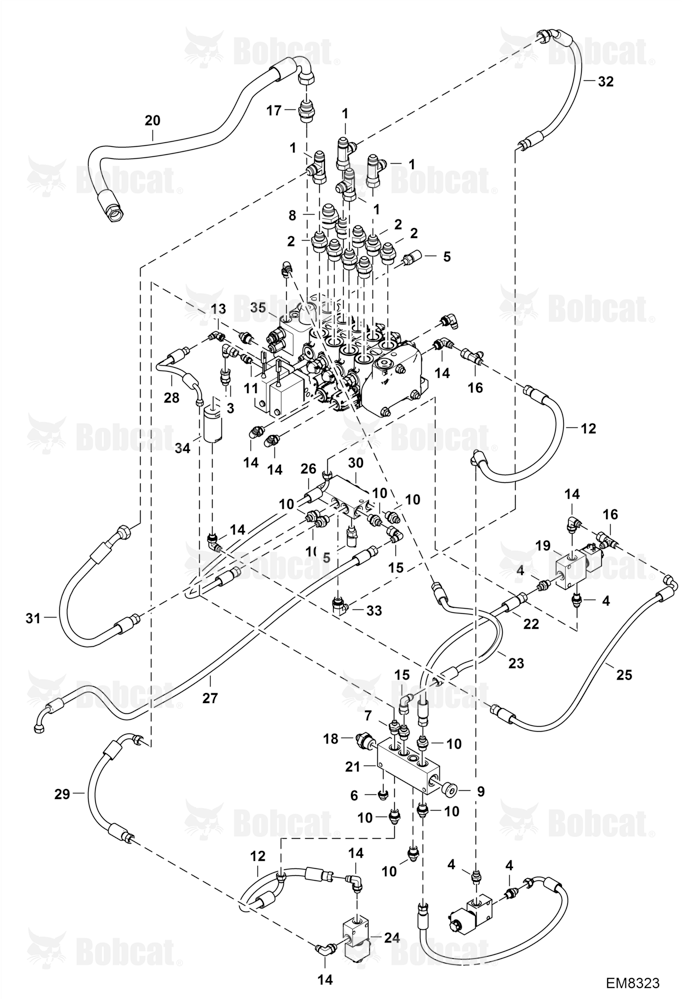 Hydraulic Control Valve Installation  A8HF15000 & Above, A8H615000 & Above