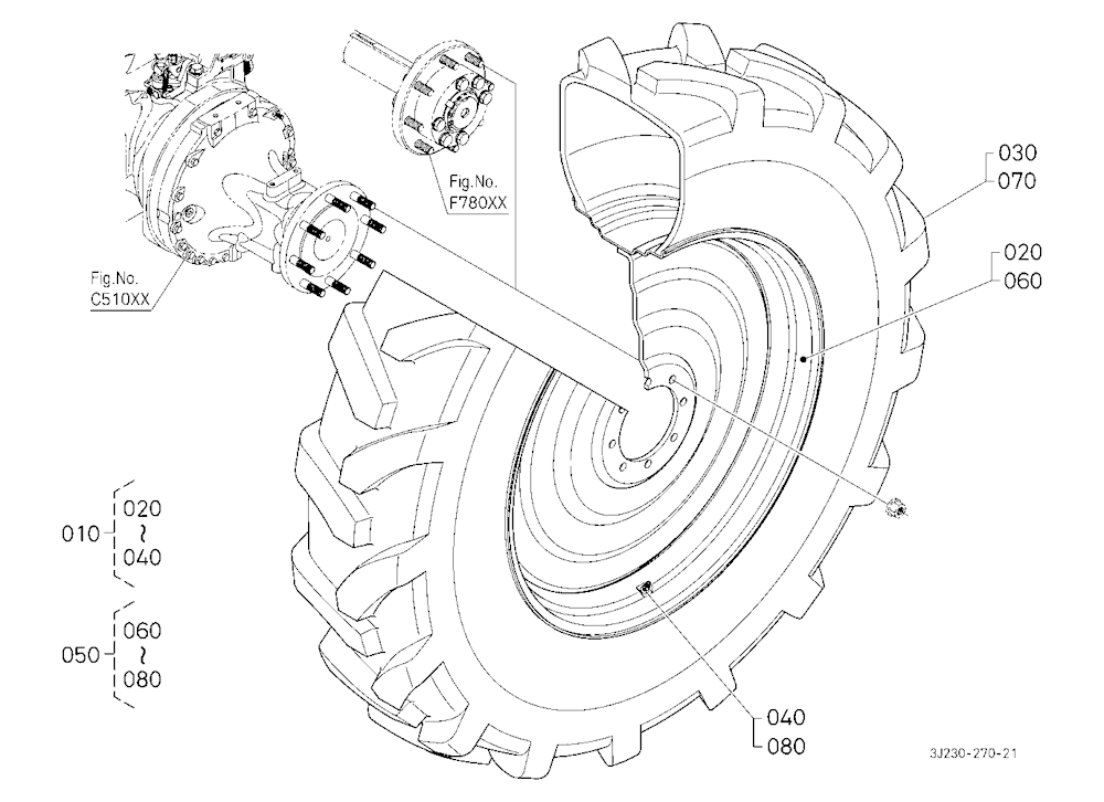 Rear Wheel (420/80R46:8 Hole Rim) [Michelin]