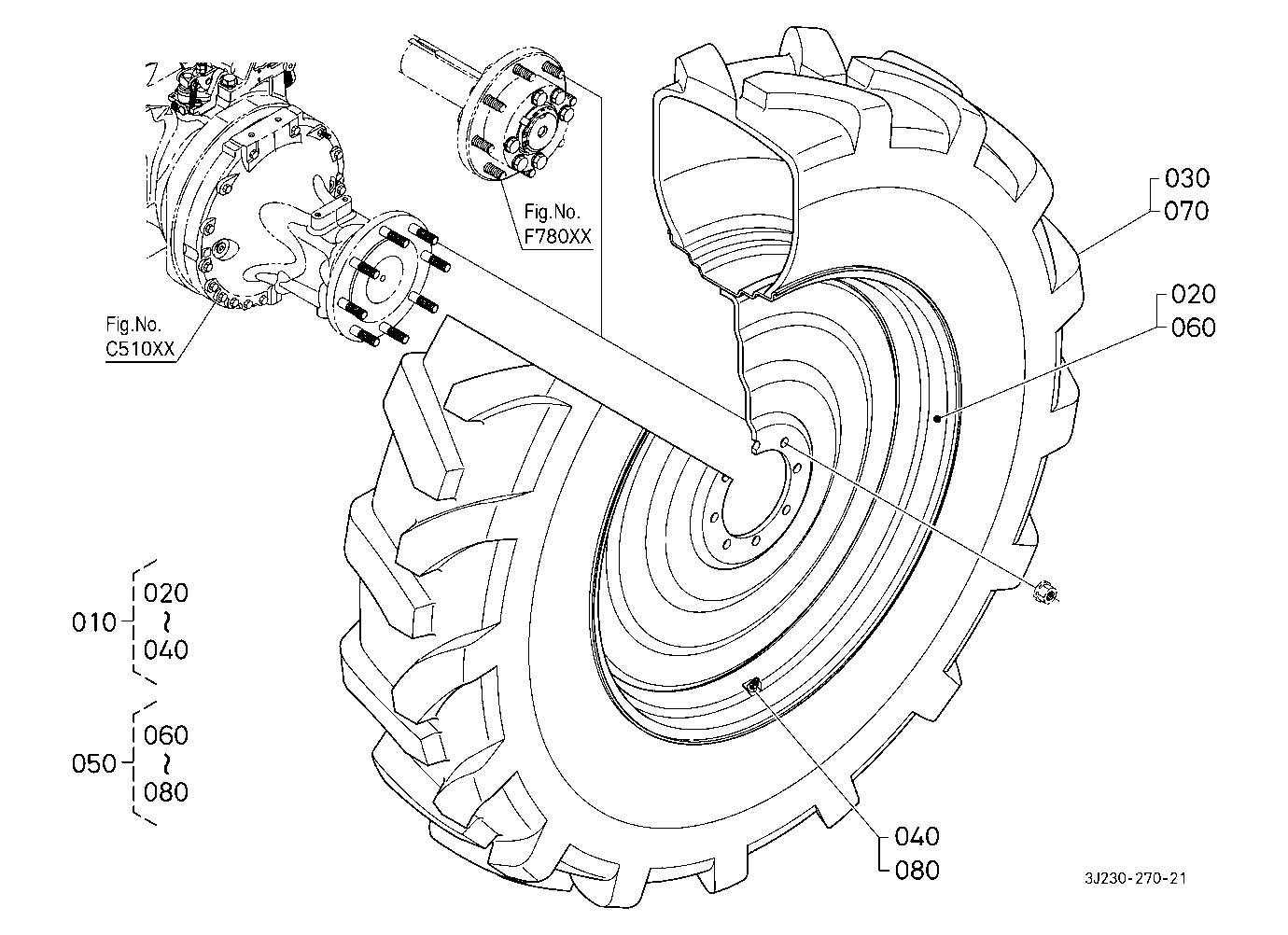 Rear Wheel (420/80R46:8 Hole Rim) [Michelin]