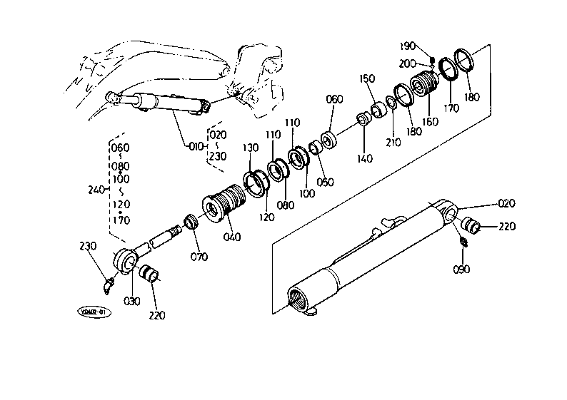 Boom Cylinder and Component Parts