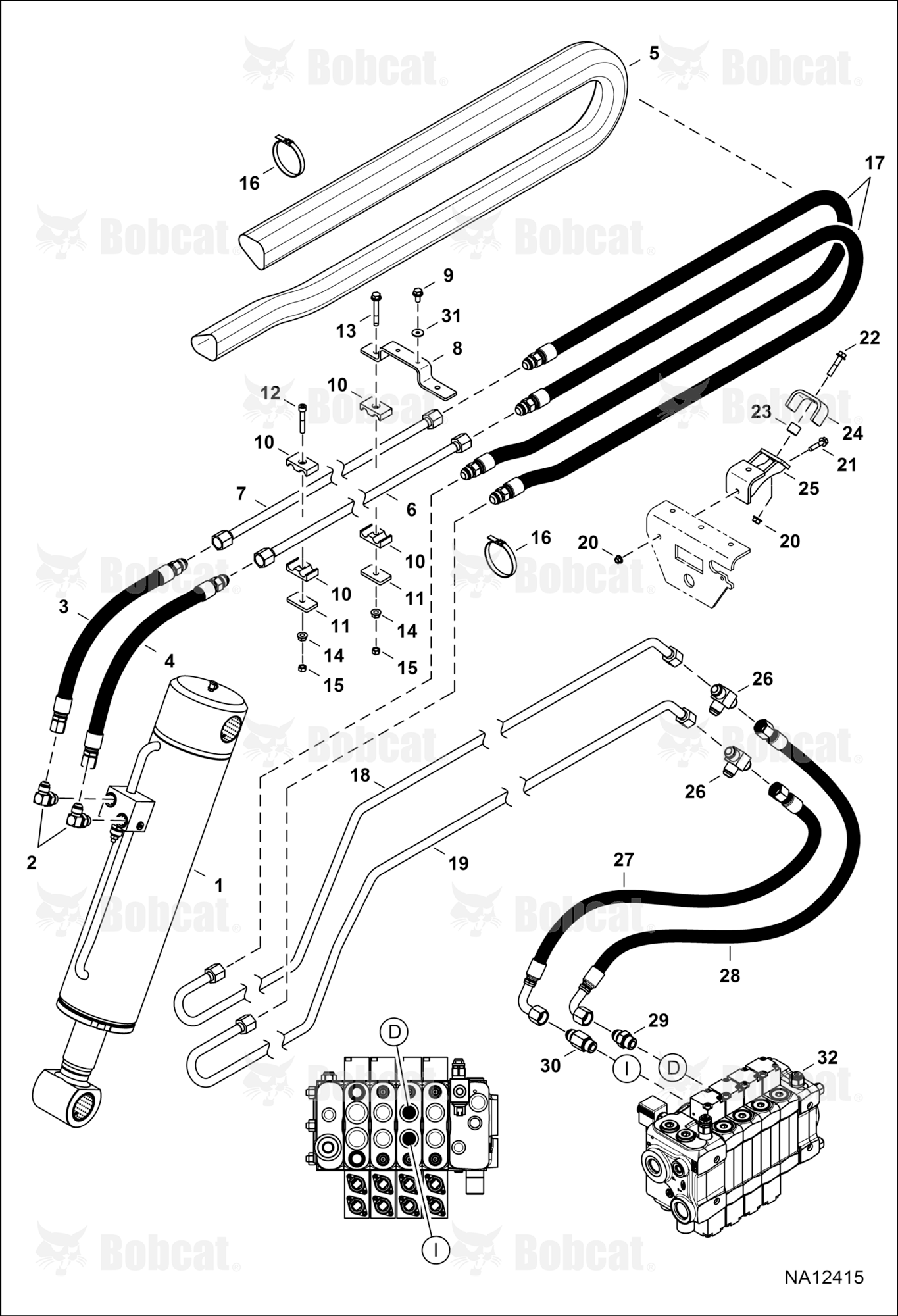 Hydraulic Circuitry (Tilt)  B4C311001 - B4C317000