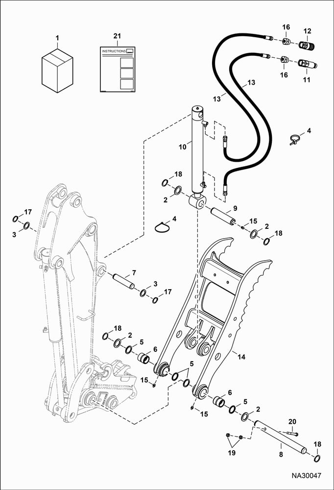 Clamp (Kit) (E26, E30, E32, E35, E38, & E40) (Pin Grabber Coupler) (Standard Arm) (Long Arm)