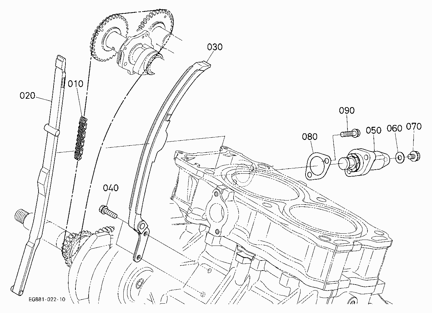 TIMING CHAIN AND TENSIONER