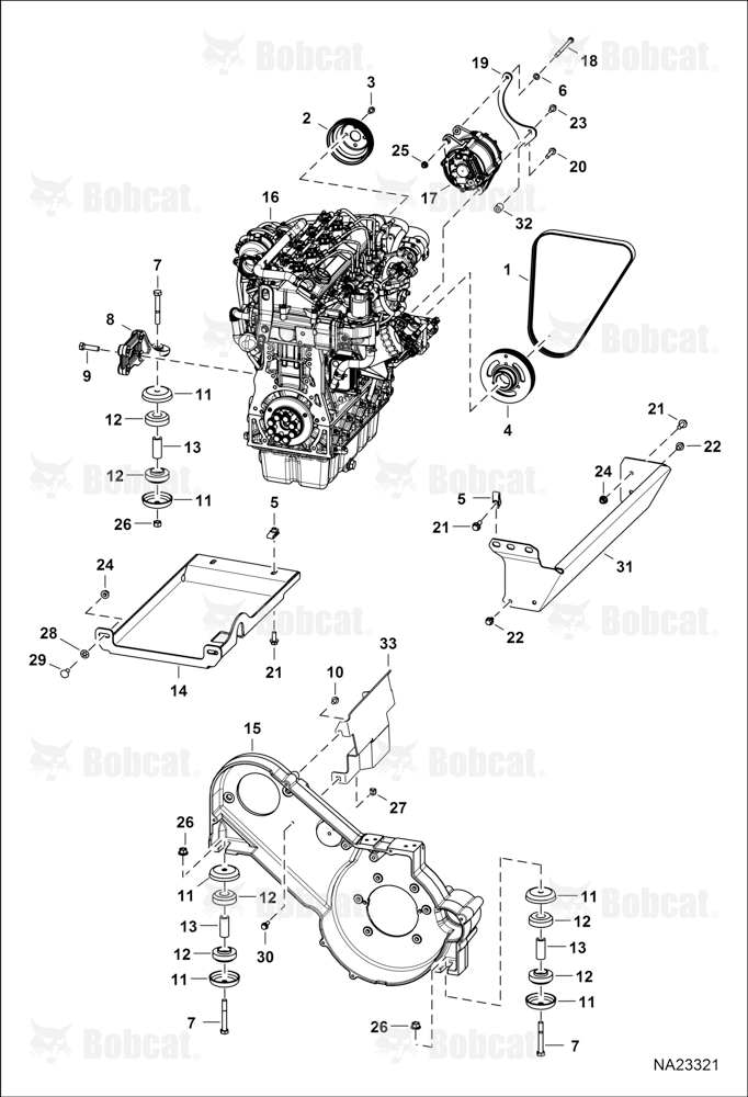 Engine & Attaching Parts (Belt Drive, Alt. & Mounts)