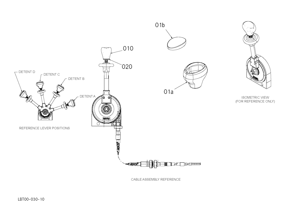 Pto Lever And Cable Assembly - Range 1