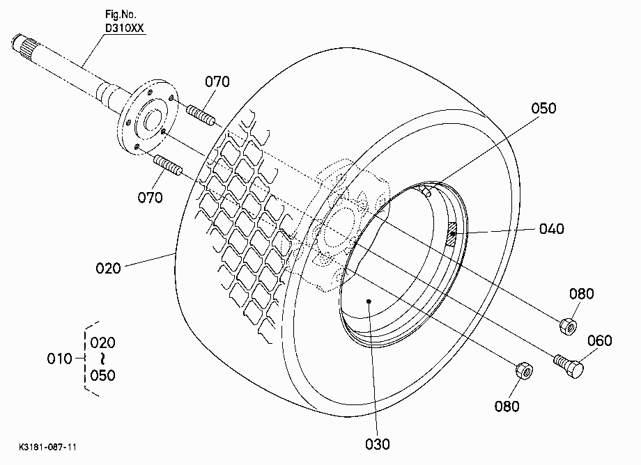 REAR WHEEL (26*10.5-12)