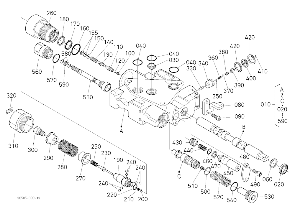 Auxiliary Control Valve (Scd With Fc) [Component P
