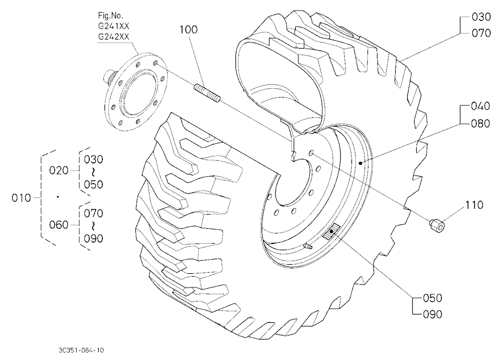 Front Wheel (14-17.5 R4)