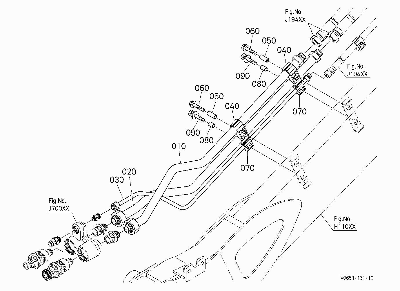 OIL PIPING (ARM LEFT) [EXCEPT HIGH FLOW]