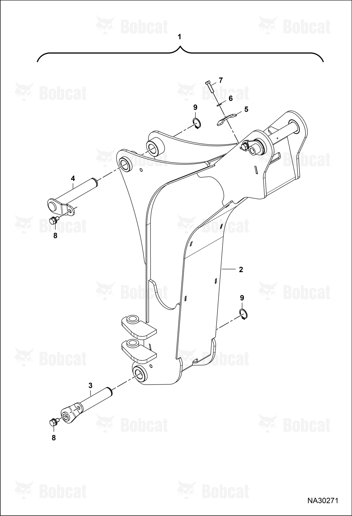 Tractor Backhoe BH67 (Boom Lower Assembly)  B77F00101 & Above