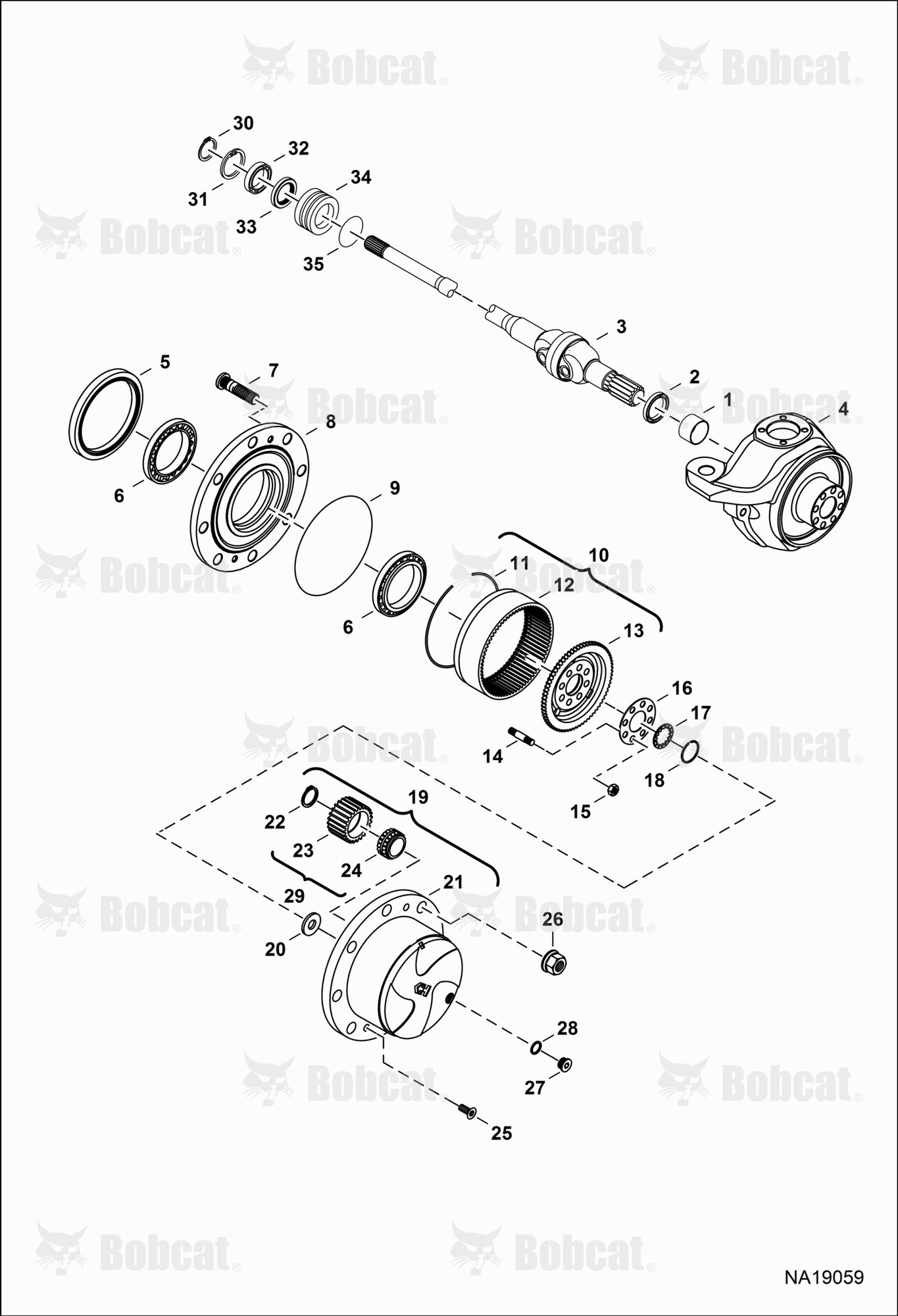 Front Axle (Wheel Hub)  B3YH13475 & Above