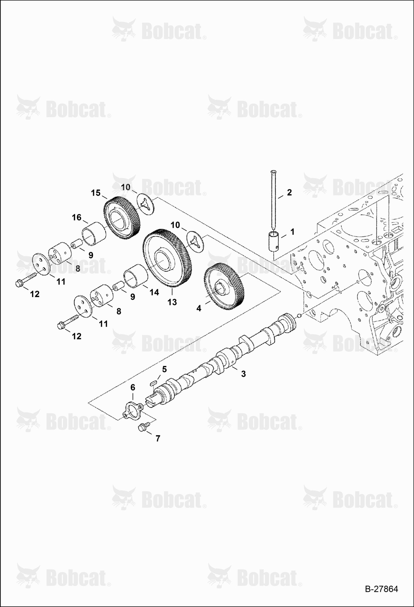 Camshaft and Idle Gear Shaft (Kubota)