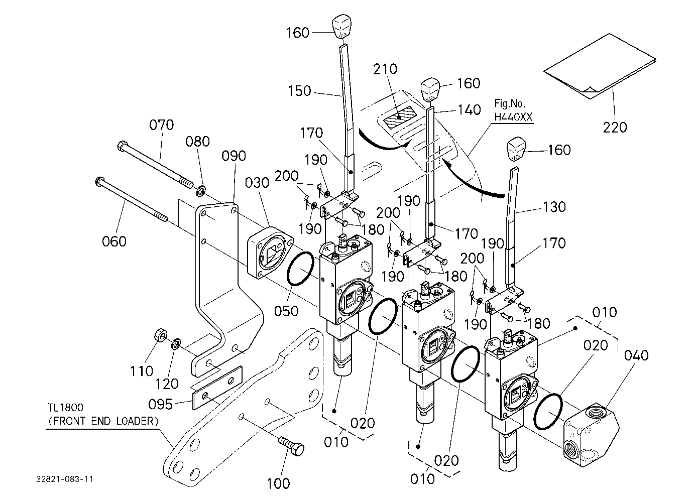 Auxiliary Control Valve Lever (W/G No.L3995A) [Opt