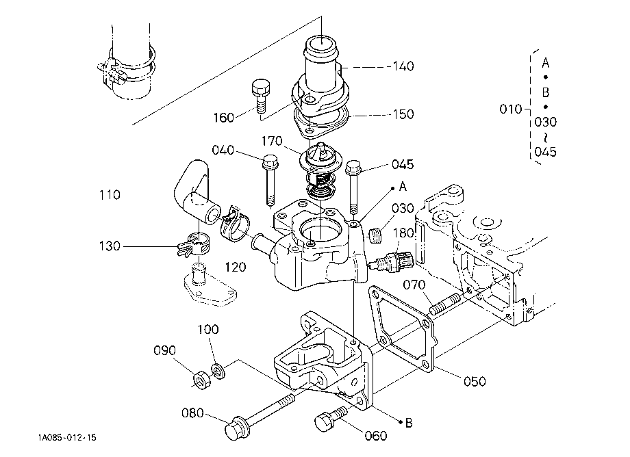 Water Flange And Thermostat