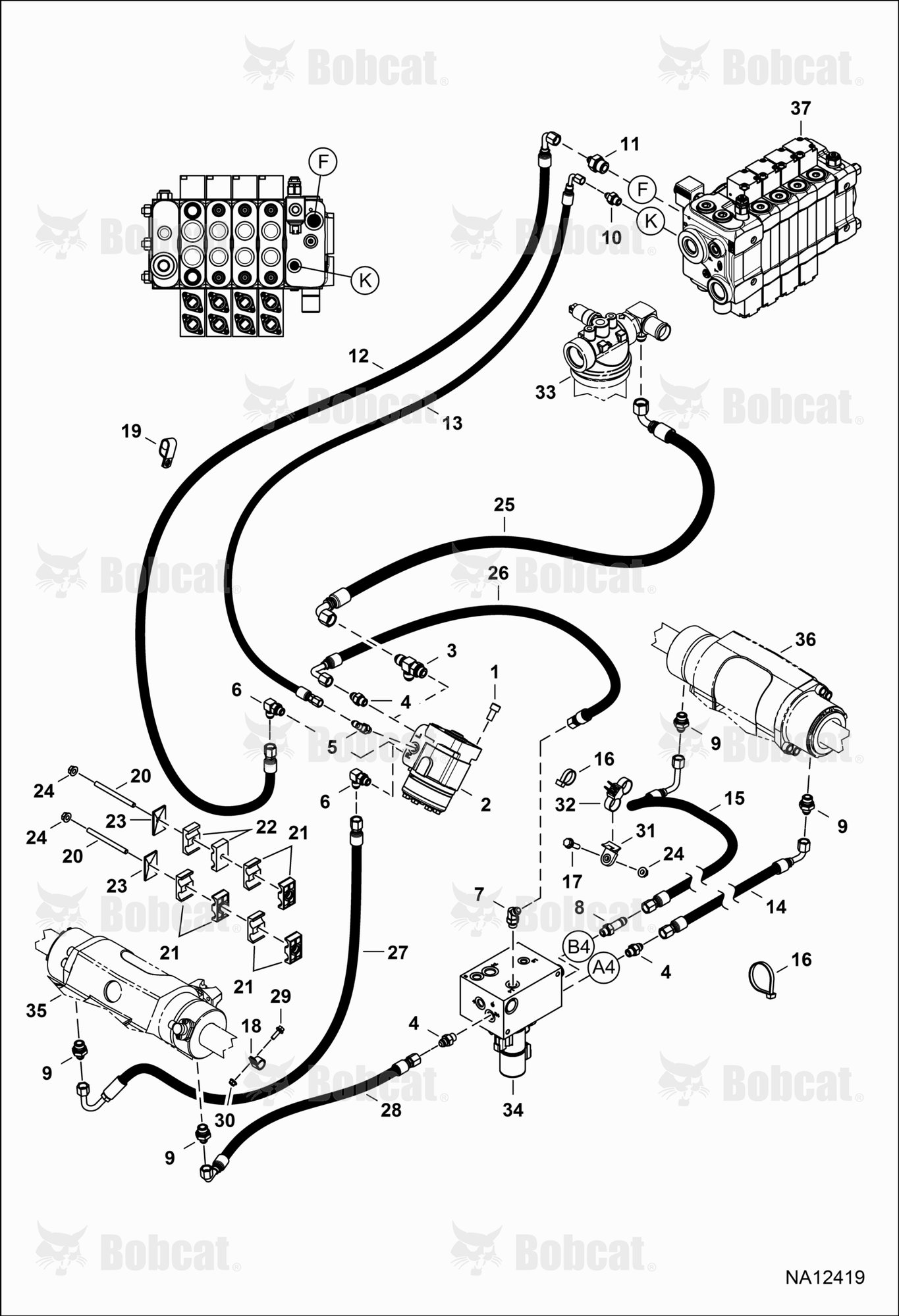 Hydraulic Circuitry (Steering) (Steering Valve Model 401-7265-04)