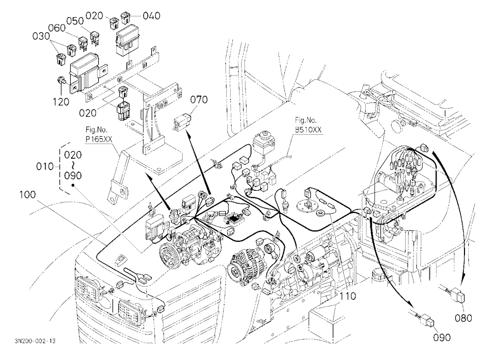 Electrical Wiring (Engine) [Previous Cab Type]
