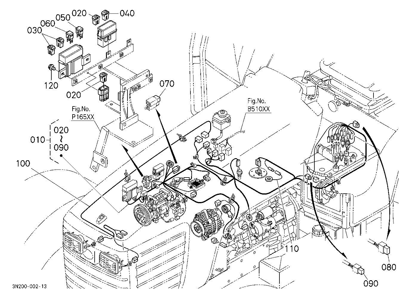 Electrical Wiring (Engine) [Previous Cab Type]