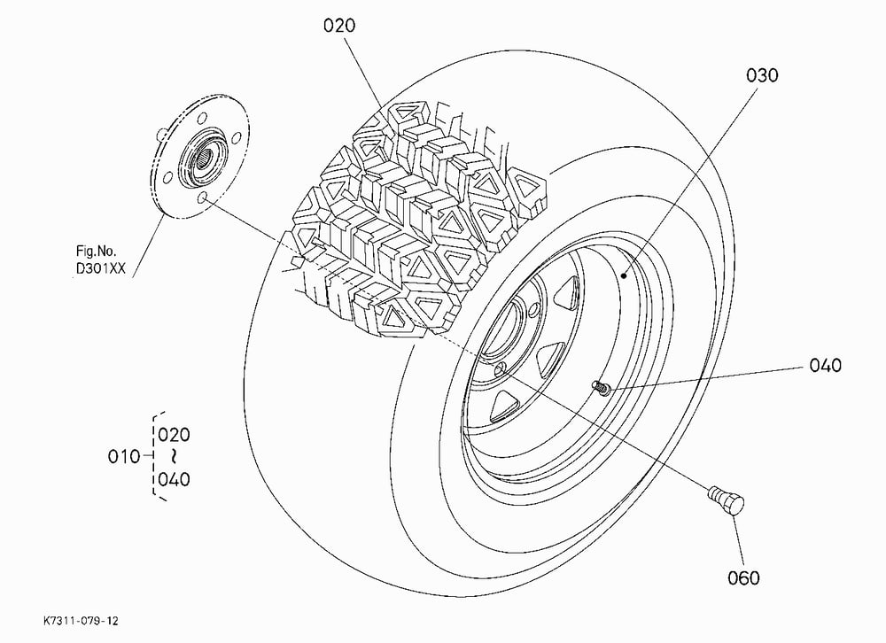 REAR WHEEL(24*11-12)[RTV500-H/R-H]