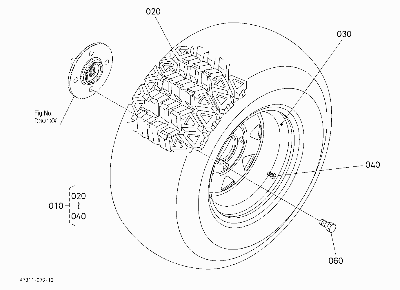 REAR WHEEL(24*11-12)[RTV500-H/R-H]